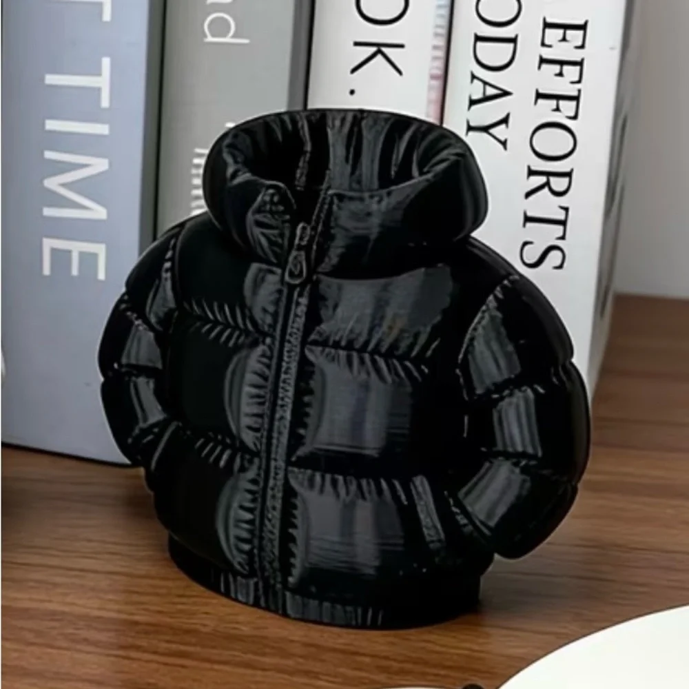 Kids Black Puffer Jacket Pen Holder - Unbranded